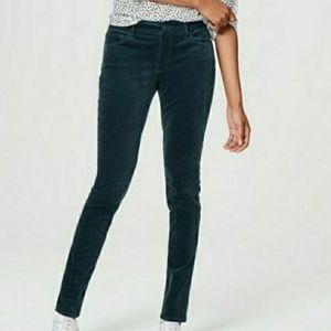 ANN TAYLOR DARK TEAL CORDUROY MODERN PANTS PETITE